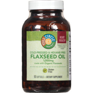 Full Circle Market 1000 mg Cold-Pressed Hexane-Free Flaxseed Oil 90 Softgels
