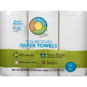 Full Circle Market Right Size 100% Recycled  2-Ply Paper Towels 6 ea