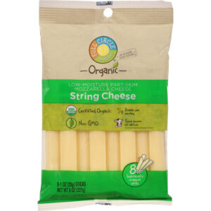 Full Circle Market Organic Part-Skim Low-Moisture Mozzarella String Cheese 8 ea