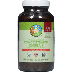 Full Circle Market 1200 mg Concentrated Natural Orange Flavor Omega-3 120 Softgels