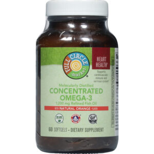 Full Circle Market 1200 mg Concentrated Natural Orange Flavor Omega-3 60 Softgels
