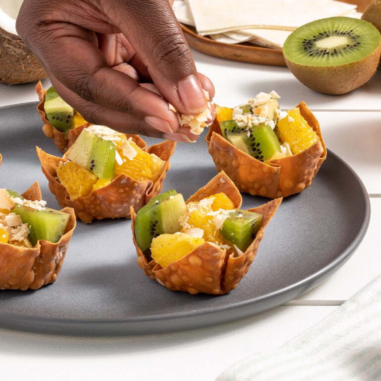 Orange Kiwi Wonton Cups