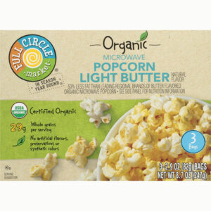 Full Circle Market Organic Microwave Light Butter Popcorn 3 - 2.9 oz Bags