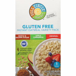 Full Circle Market Gluten Free Maple & Brown Sugar  Apple Cinnamon  Original Instant Oatmeal Variety Pack 8 ea