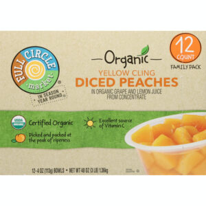 Full Circle Market Organic Yellow Cling Diced Peaches Family Pack 12 ea