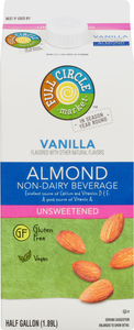 Full Circle Market Unsweetened Vanilla Almond Beverage 0.5 gl Carton