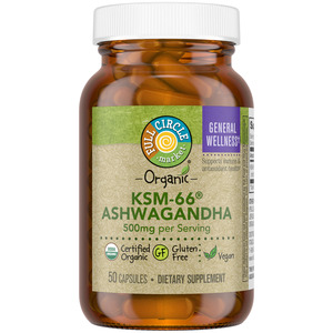 Full Circle Market Organic 500 mg KSM-66 Ashwagandha 50 Capsules