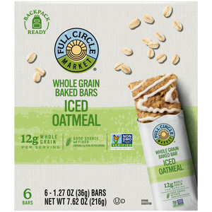 Full Circle Market Whole Grain Iced Oatmeal Baked Bars 6 – 1.27 oz Bars